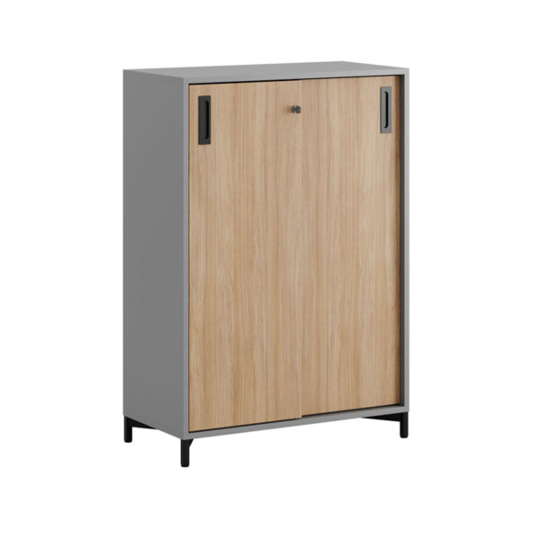Skjutdörrskåp 80x40x107,5cm Grå stomme/urban oak dörrar