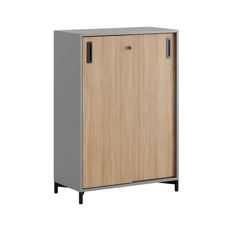 Skjutdörrskåp 80x40x107,5cm Grå stomme/urban oak dörrar
