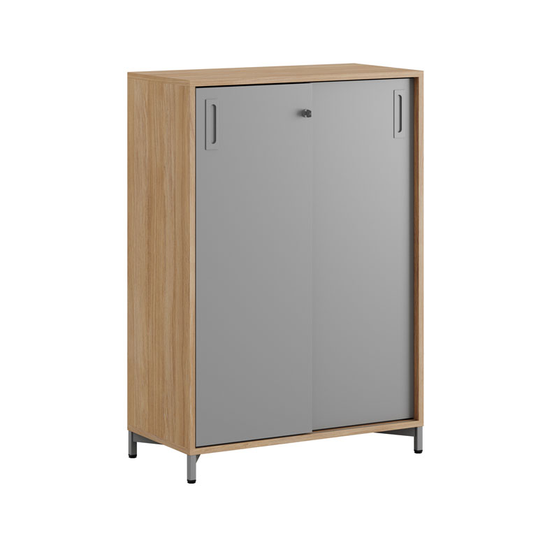 Skjutdörrskåp 80x40x107,5cm Urban oak stomme/grå dörrar