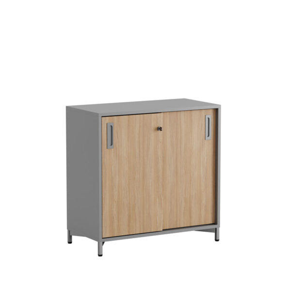 Skjutdörrskåp 80x40x72cm Grå stomme/urban oak dörrar