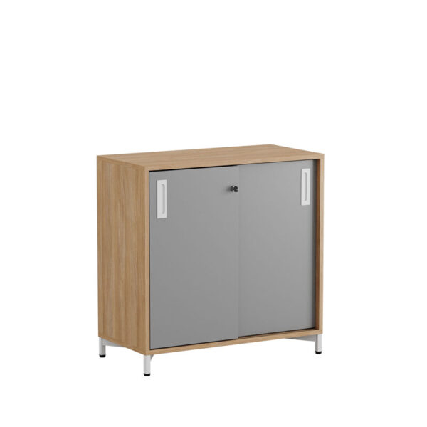 Skjutdörrskåp 80x40x72cm Urban oak stomme/grå dörrar